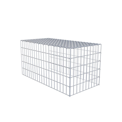Extra gabion typ 4 100 cm x 50 cm x 50 cm (L x H x D), maskstorlek 5 cm x 10 cm, C-ring