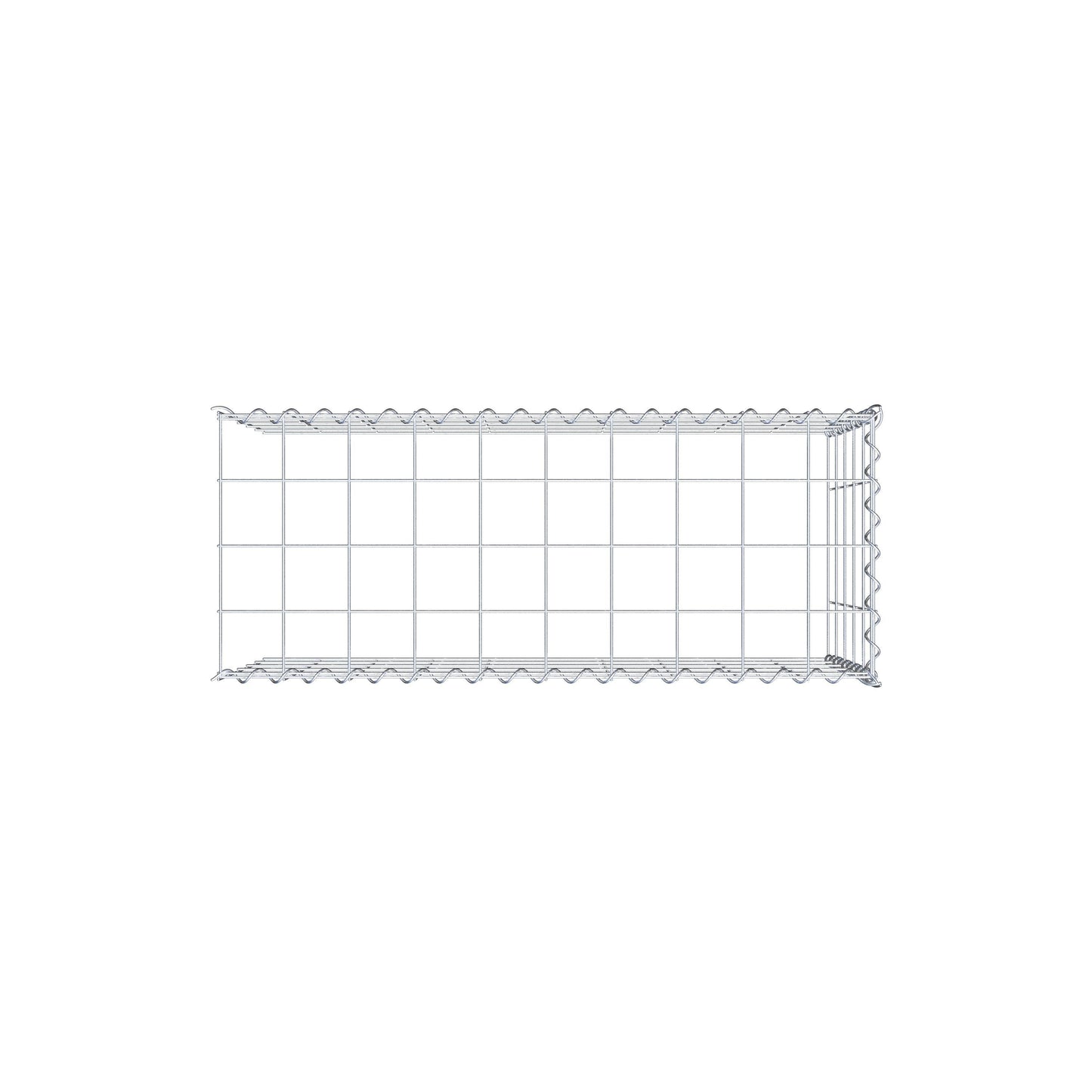 Opvokset gabion type 4 100 cm x 50 cm x 40 cm (L x H x D), maskestørrelse 10 cm x 10 cm, spiral
