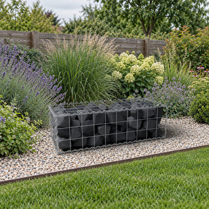 Gabione 100 cm x 30 cm x 40 cm (L x H x T), Maschenweite 10 cm x 10 cm, Spirale