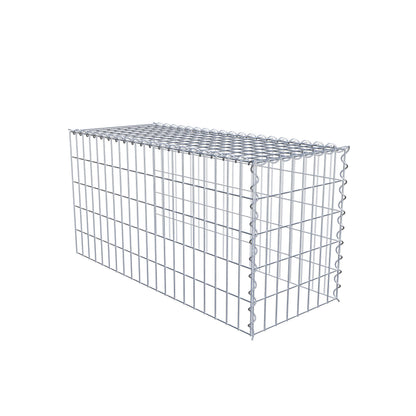 Opvokset gabion type 4 100 cm x 50 cm x 40 cm (L x H x D), maskestørrelse 5 cm x 10 cm, spiral