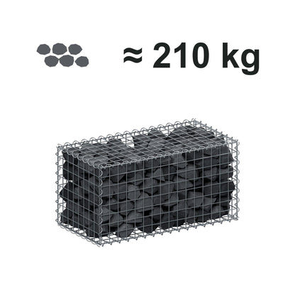 Schanskorf 80 cm x 40 cm x 40 cm (L x H x D), maaswijdte 5 cm x 5 cm, spiraalvormig