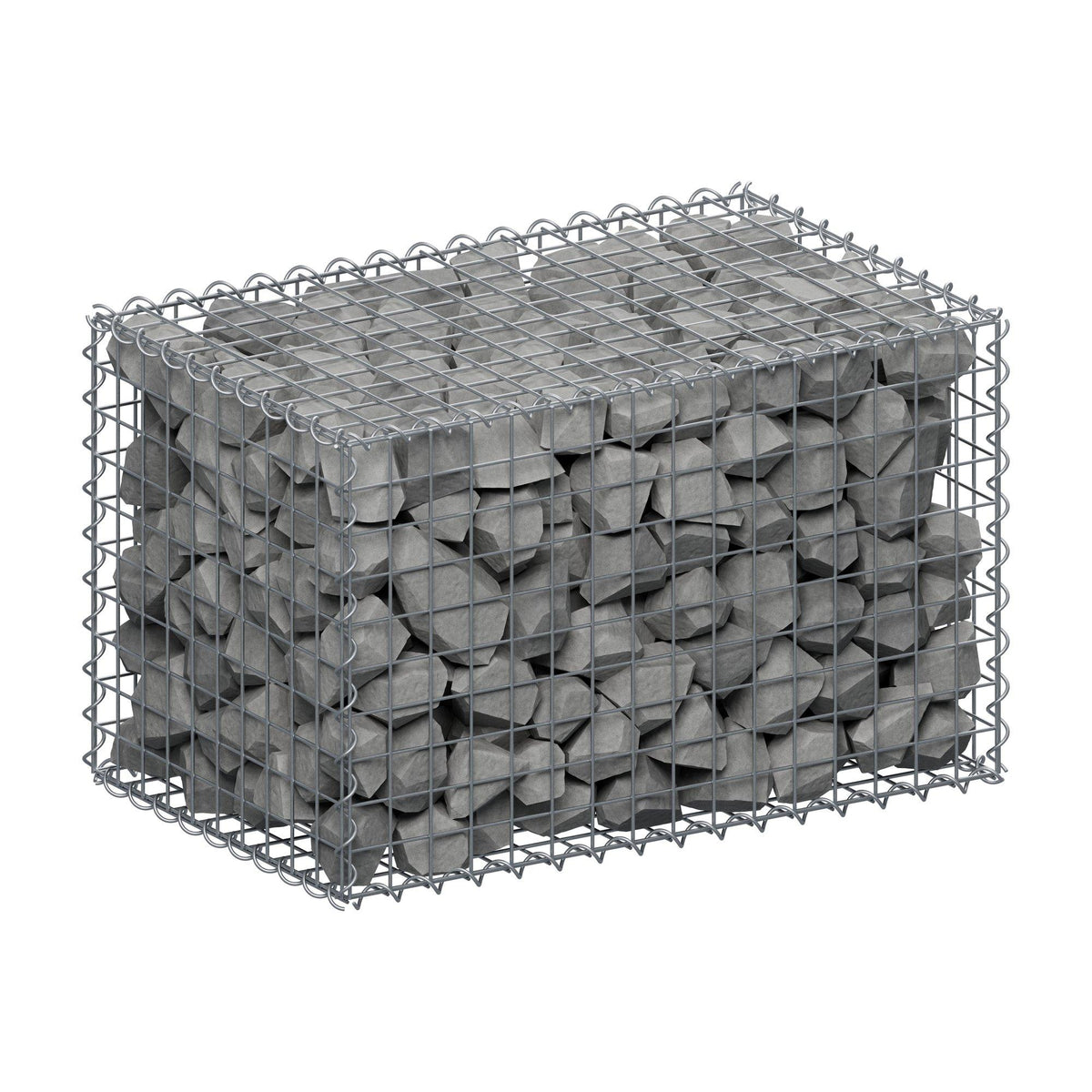 Gabion 80 cm x 50 cm x 50 cm (L x H x D), mesh size 5 cm x 5 cm, spiral