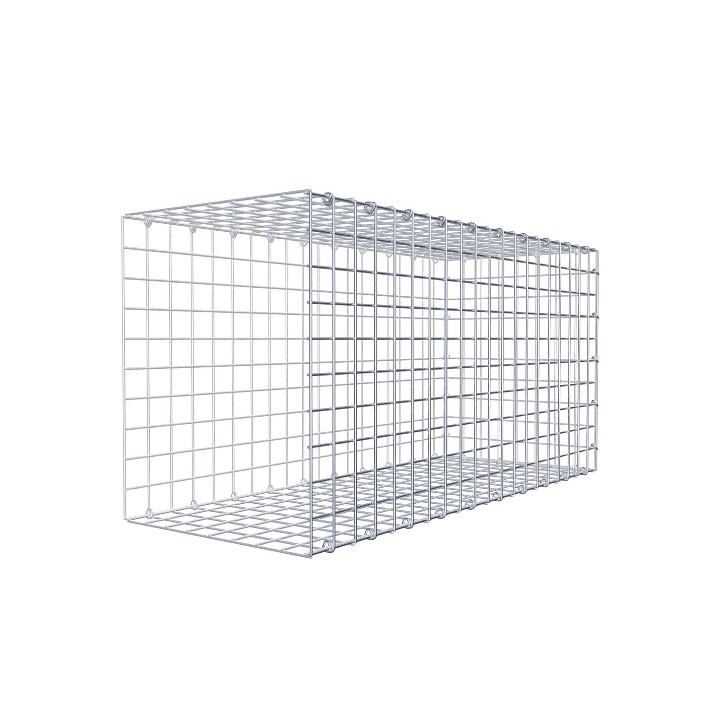 Typ 2 påbyggnadsgabion 100 cm x 50 cm x 40 cm (L x H x D), maskstorlek 5 cm x 5 cm, C-ring