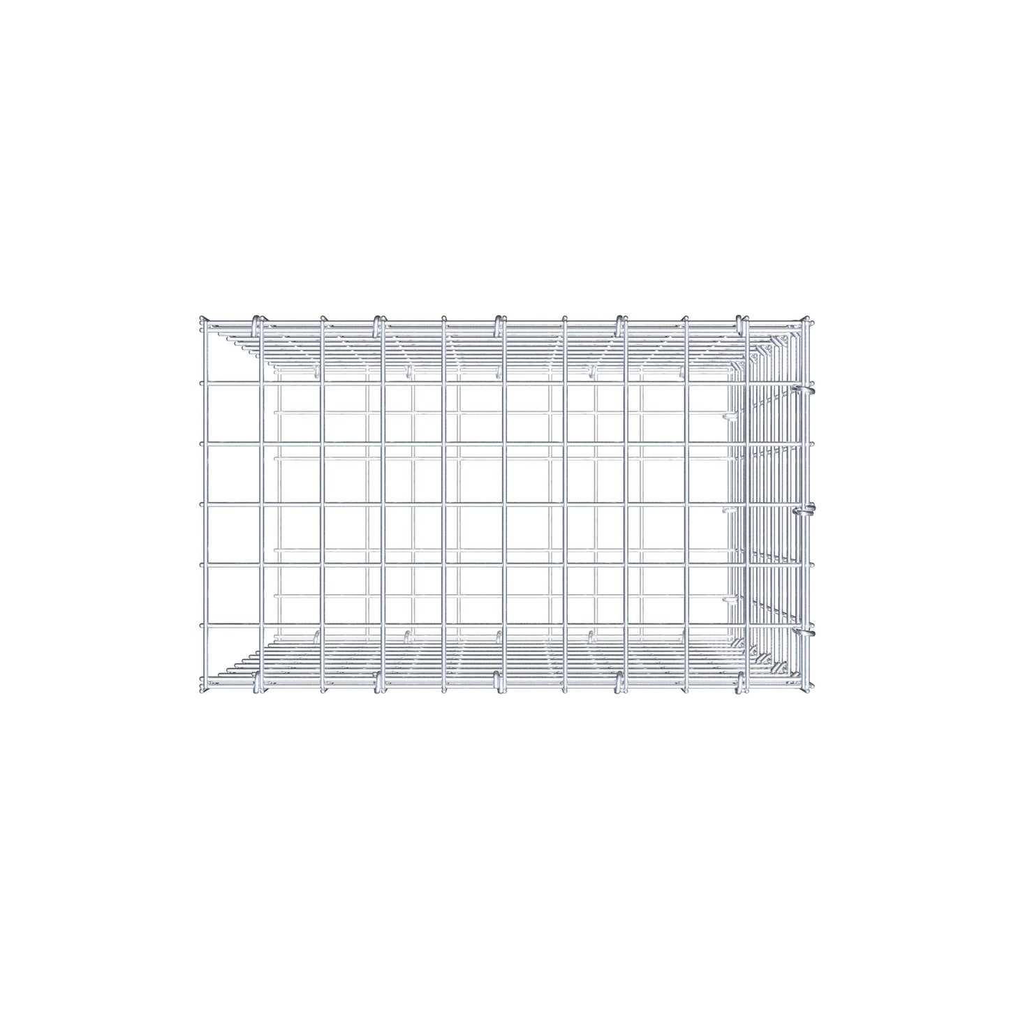 Gabbione fissabile tipo 2 50 cm x 50 cm x 30 cm (L x H x P), maglia 5 cm x 5 cm, anello a C