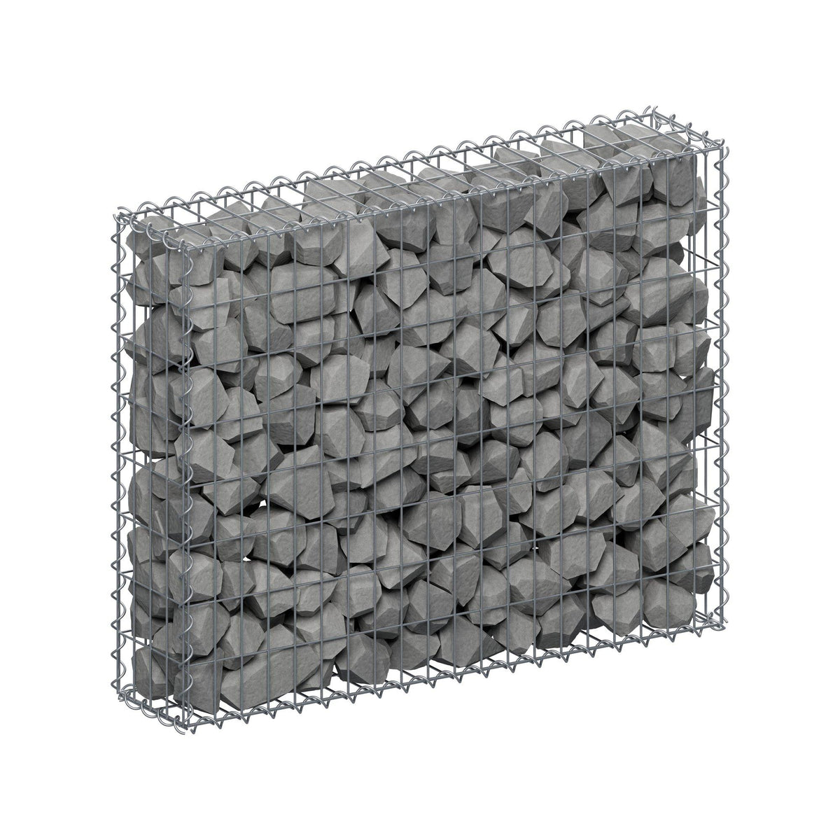 Gabione 100 cm x 80 cm x 20 cm (L x H x T), Maschenweite 5 cm x 10 cm, Spirale
