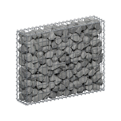 Gabione 100 cm x 80 cm x 20 cm (L x H x T), Maschenweite 5 cm x 10 cm, Spirale