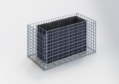 Lecho elevado rectangular 100 cm x 50 cm x 50 cm (L x A x P), malla 5 x 5 cm, espesor de pared 10 cm
