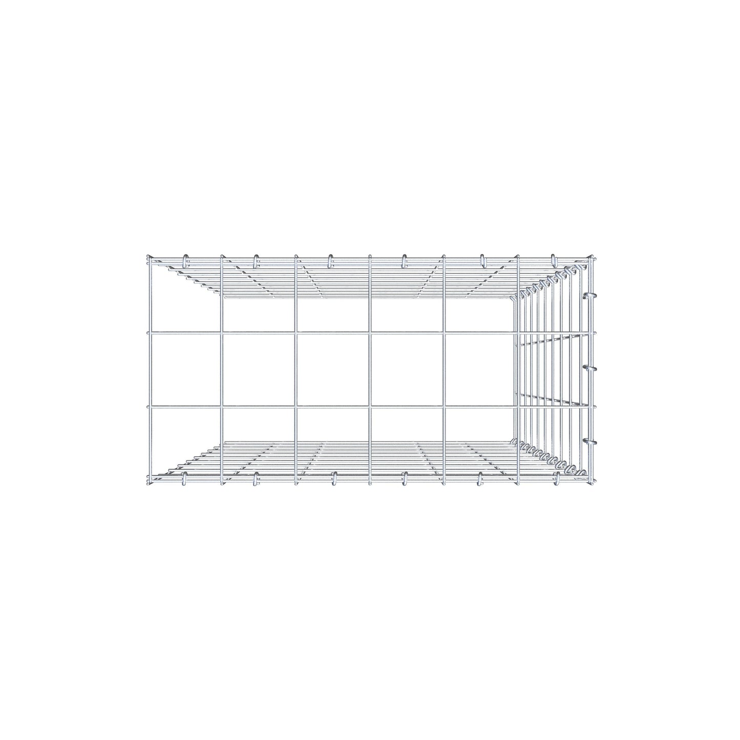 Fourche rapportée type 4 100 cm x 60 cm x 30 cm (L x H x P), maille 10 cm x 10 cm, anneau en C
