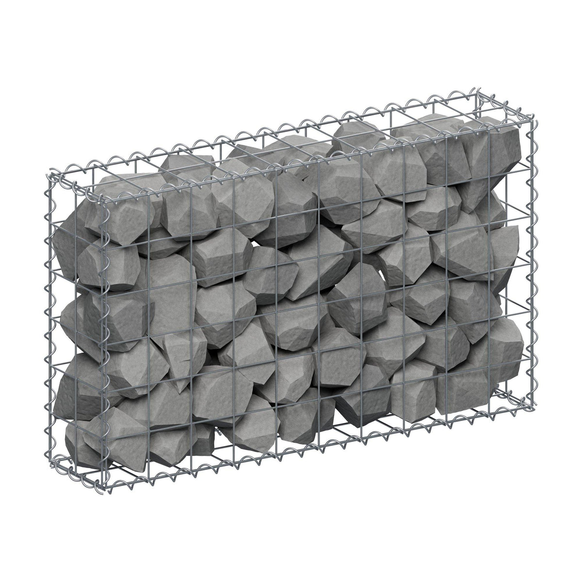 Gabion 100 cm x 60 cm x 20 cm (L x H x D), maskstorlek 10 cm x 10 cm, spiral