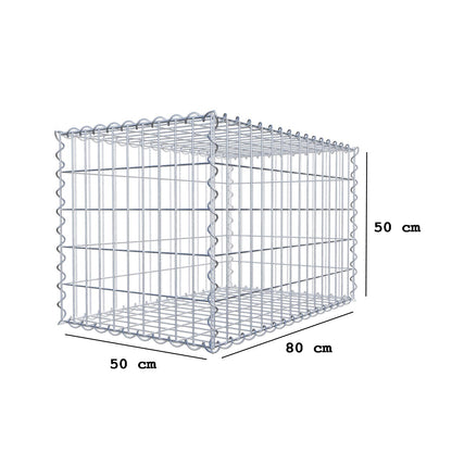 Gabbione 80 cm x 50 cm x 50 cm (L x H x P), maglia 5 cm x 10 cm, spirale