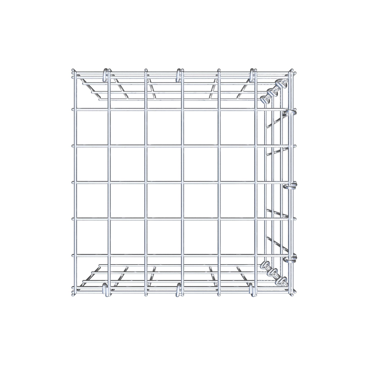 Anbaugabione Typ 4 30 cm x 30 cm x 30 cm (L x H x T), Maschenweite 5 cm x 10 cm, C-Ring