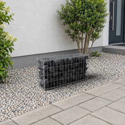 Gabion 80 cm x 40 cm x 20 cm (L x H x D), maskstorlek 5 cm x 10 cm, spiral