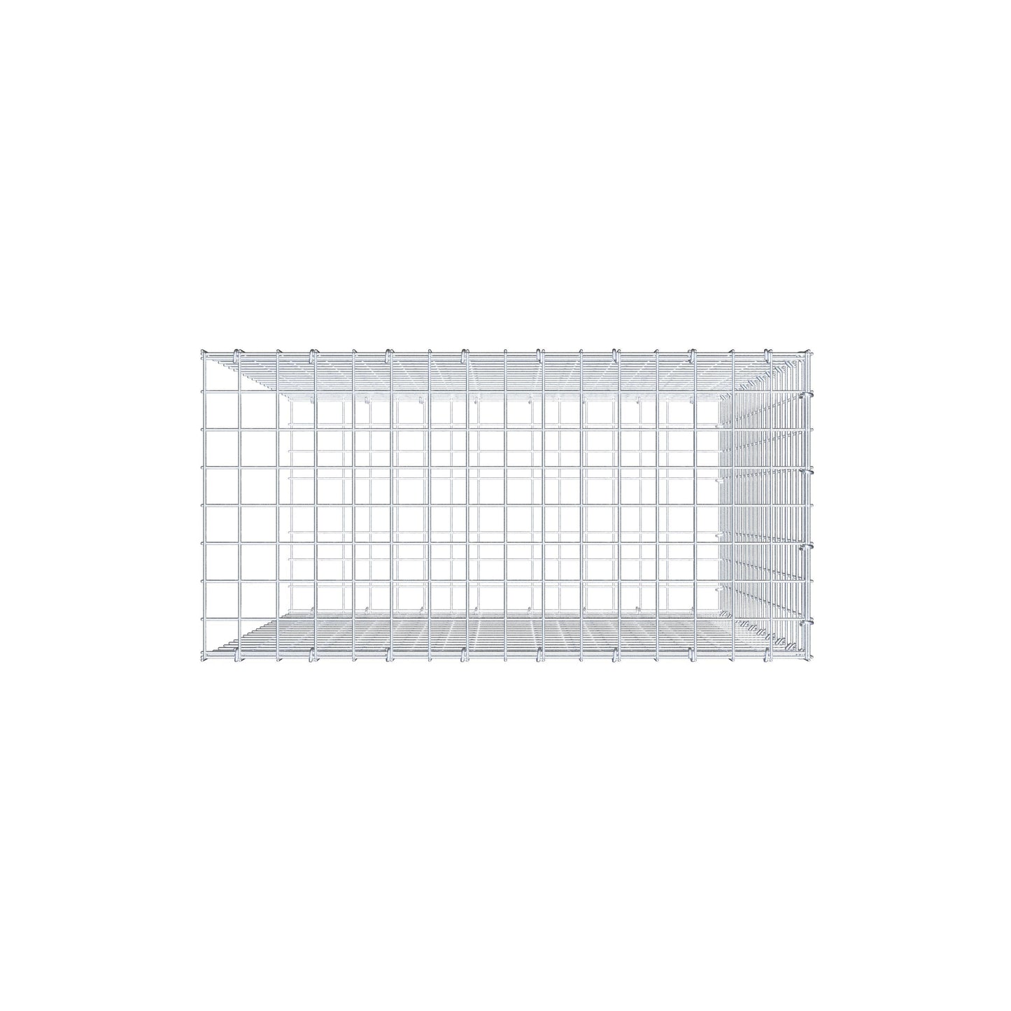 Gavión complementario de tipo 2 100 cm x 80 cm x 40 cm (largo x alto x fondo), malla 5 cm x 5 cm, anillo en C