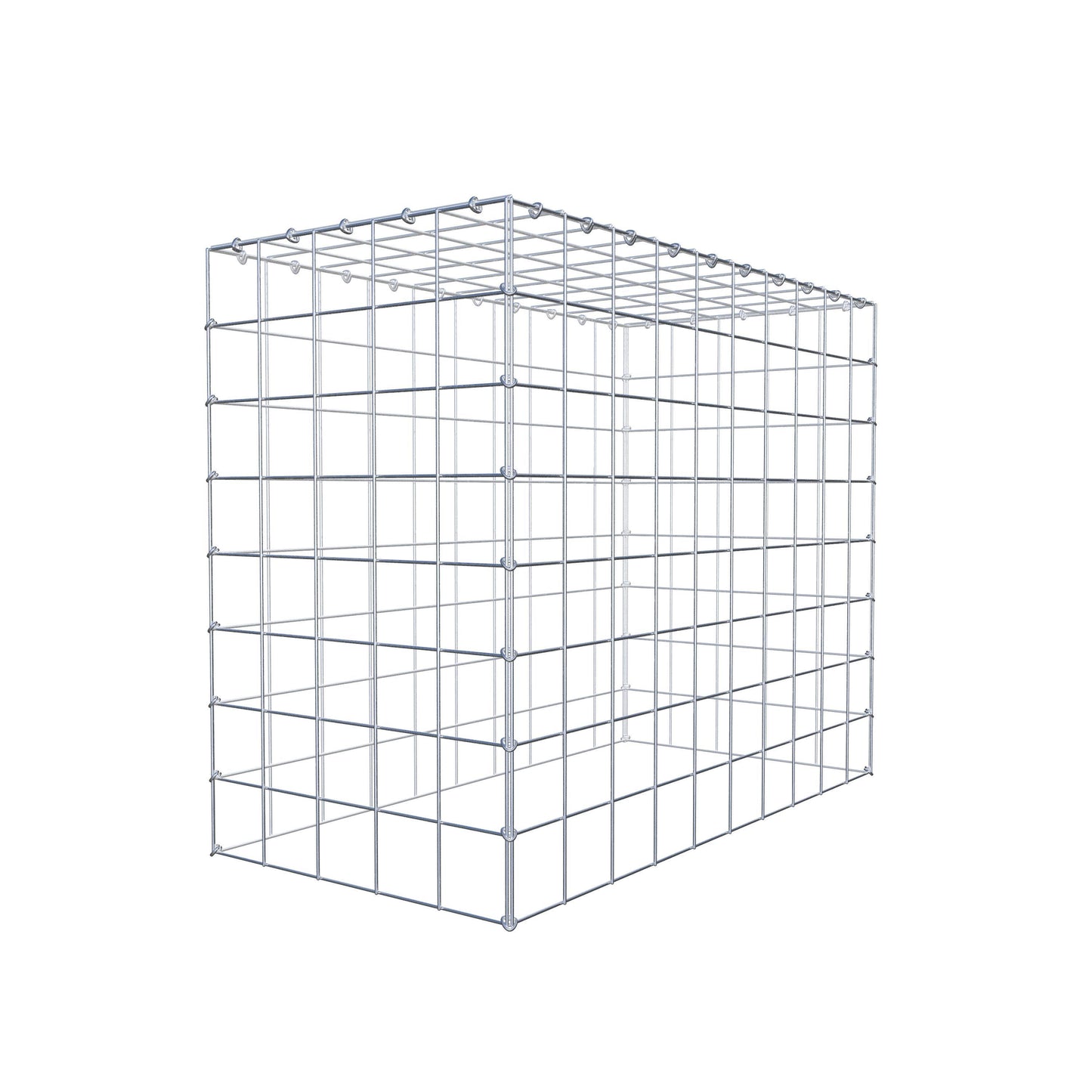 Typ 3 påbyggnadsgabion 100 cm x 80 cm x 50 cm (L x H x D), maskstorlek 10 cm x 10 cm, C-ring