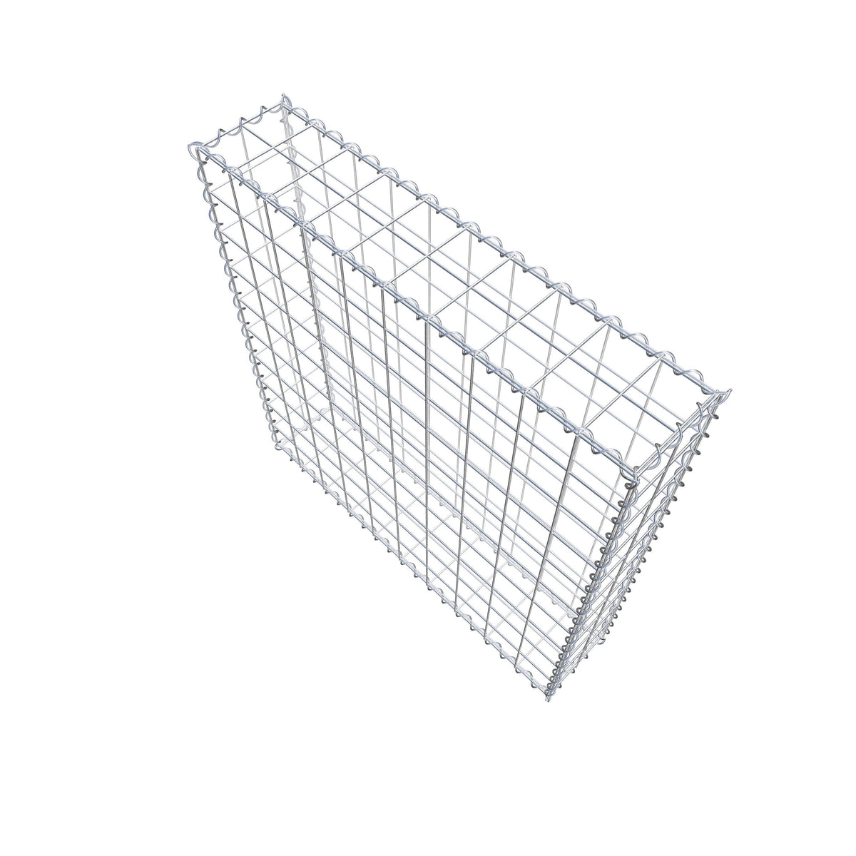 Gabion 100 cm x 100 cm x 20 cm (L x H x D), maskstorlek 10 cm x 10 cm, spiral