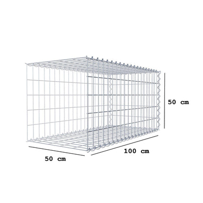 Opvokset gabion type 2 100 cm x 50 cm x 50 cm (L x H x D), maskestørrelse 5 cm x 10 cm, spiral