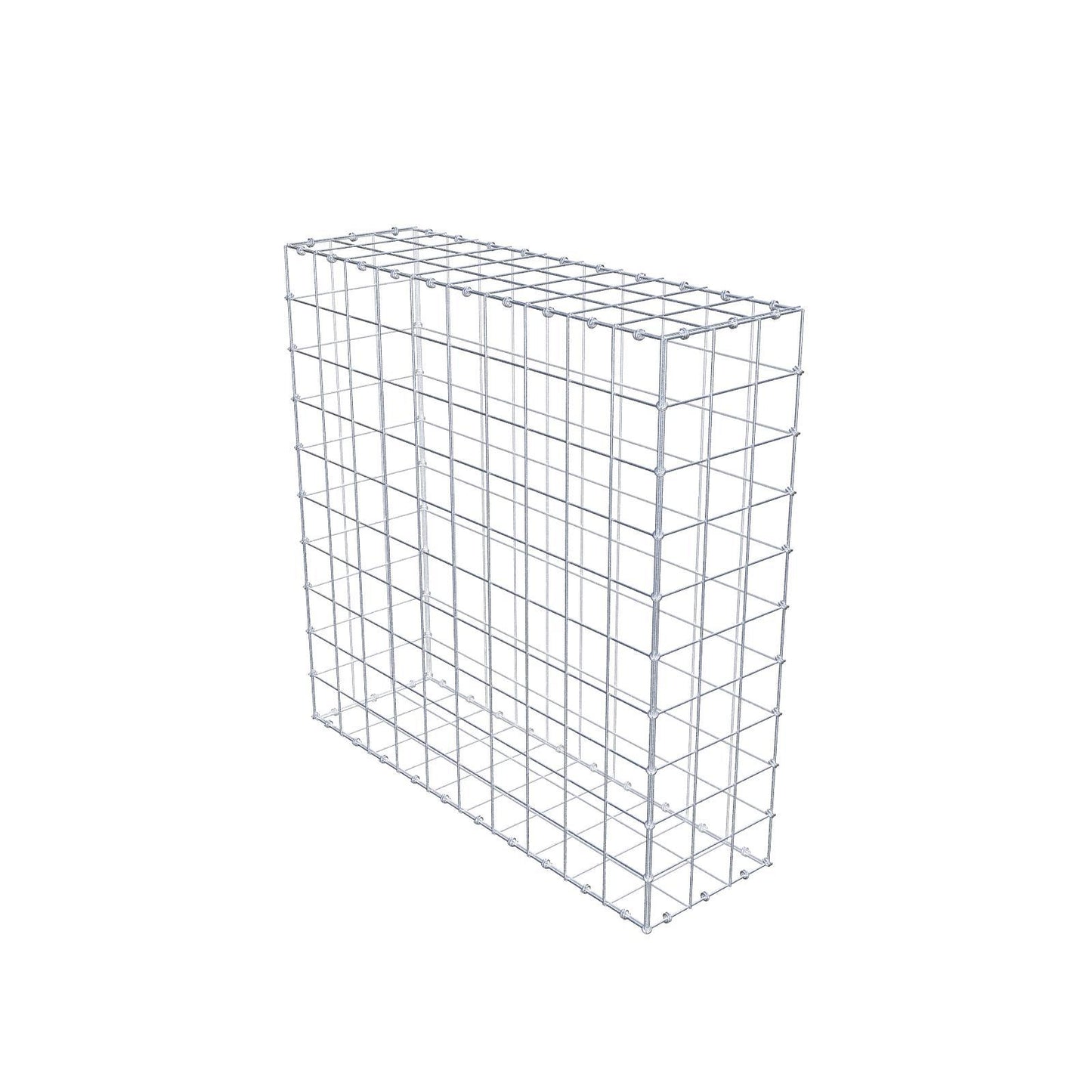 Gabbione 100 cm x 100 cm x 30 cm (L x H x P), maglia 10 x 10 cm, anello a spirale