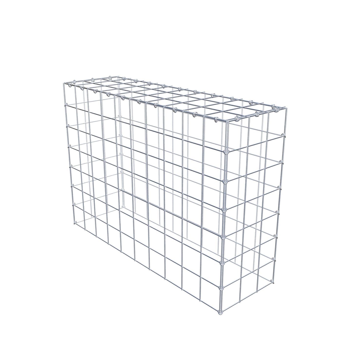Typ 3 påbyggnadsgabion 100 cm x 70 cm x 30 cm (L x H x D), maskstorlek 10 cm x 10 cm, C-ring