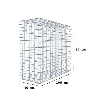 Gabion 100 cm x 90 cm x 40 cm (L x H x D), maskstorlek 5 x 5 cm, spiralring