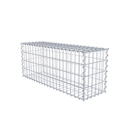 Sæt med 2 gabioner 100 cm x 40 cm x 30 cm (L x H x D), maskestørrelse 5 x 10 cm, spiralformet