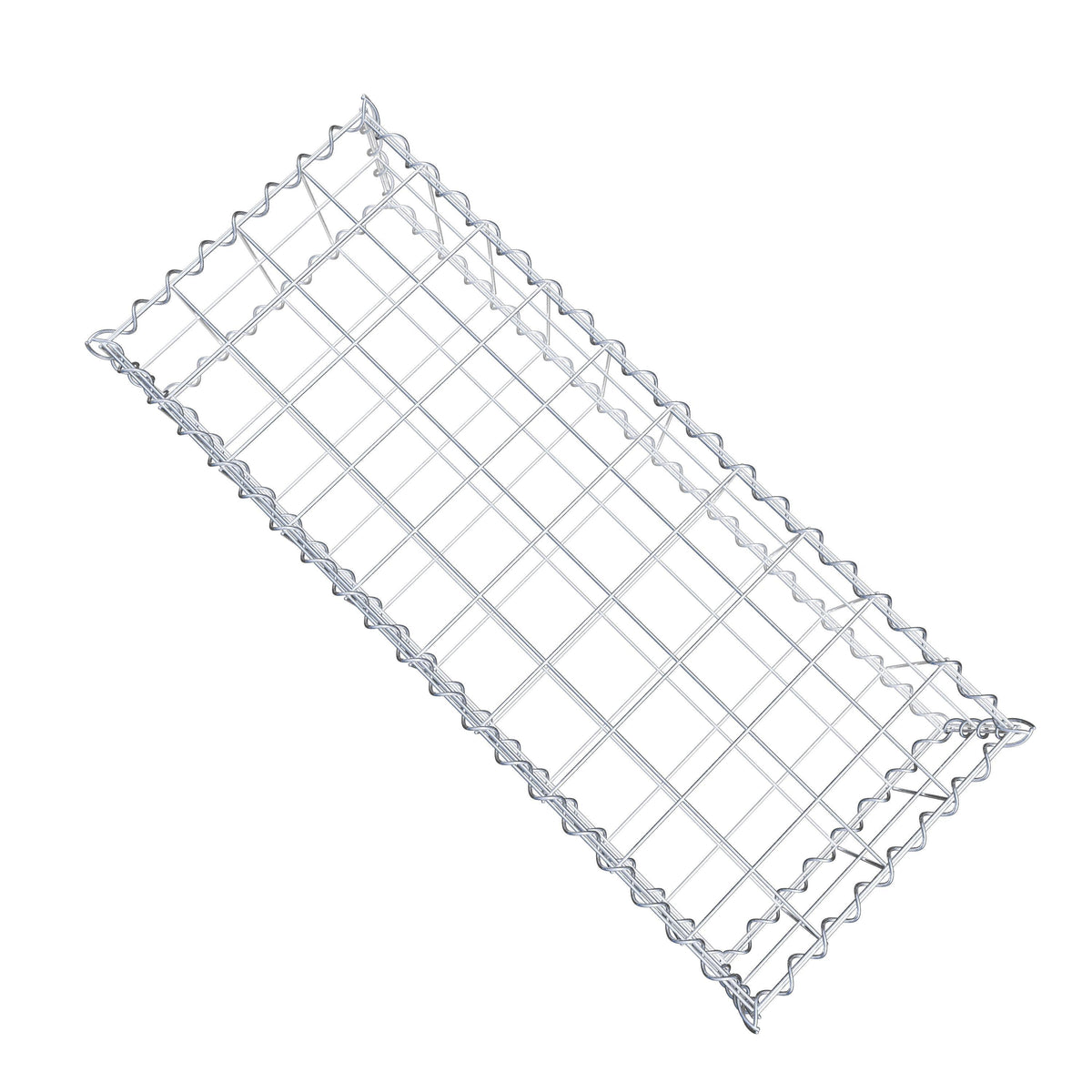 Gavión 100 cm x 20 cm x 40 cm (largo x alto x fondo), malla 10 cm x 10 cm, en espiral