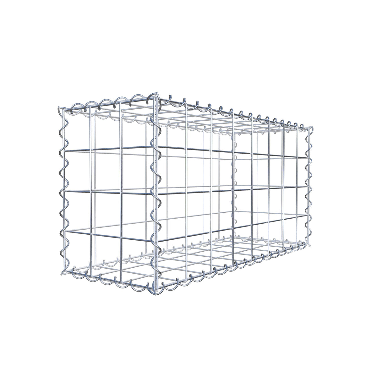 Gabion 80 cm x 40 cm x 30 cm (L x H x D), maskstorlek 10 cm x 10 cm, spiral