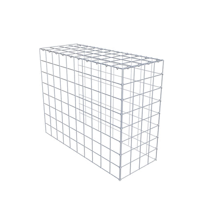 Monteret gabion type 4 100 cm x 80 cm x 40 cm (L x H x D), maskestørrelse 10 cm x 10 cm, C-ring