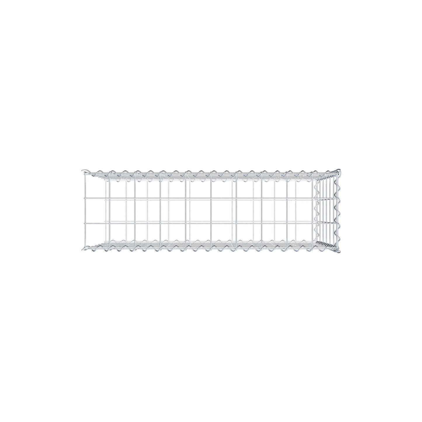 Opvokset gabion type 2 100 cm x 60 cm x 30 cm (L x H x D), maskestørrelse 10 cm x 10 cm, spiral