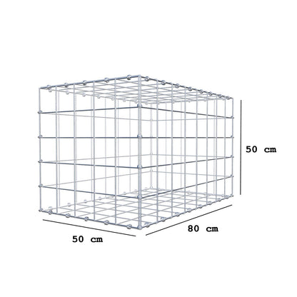 Schanskorf 80 cm x 50 cm x 50 cm (L x H x D), maaswijdte 10 x 10 cm, spiraalring