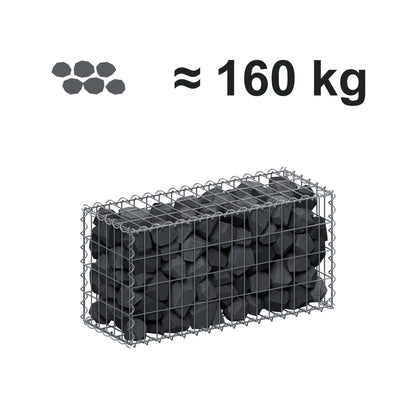 Gabione 80 cm x 40 cm x 30 cm (L x H x T), Maschenweite 5 cm x 10 cm, Spirale