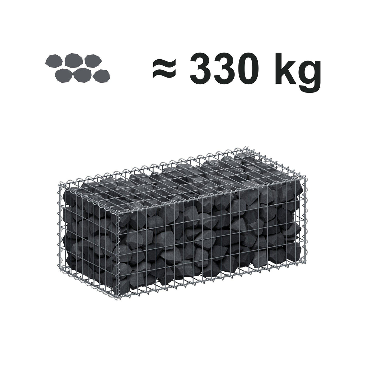 Gabion 100 cm x 40 cm x 50 cm (L x H x D), mesh size 5 cm x 10 cm, spiral