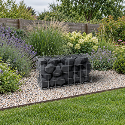 Gabion 80 cm x 40 cm x 30 cm (L x H x D), maskstorlek 10 cm x 10 cm, spiral