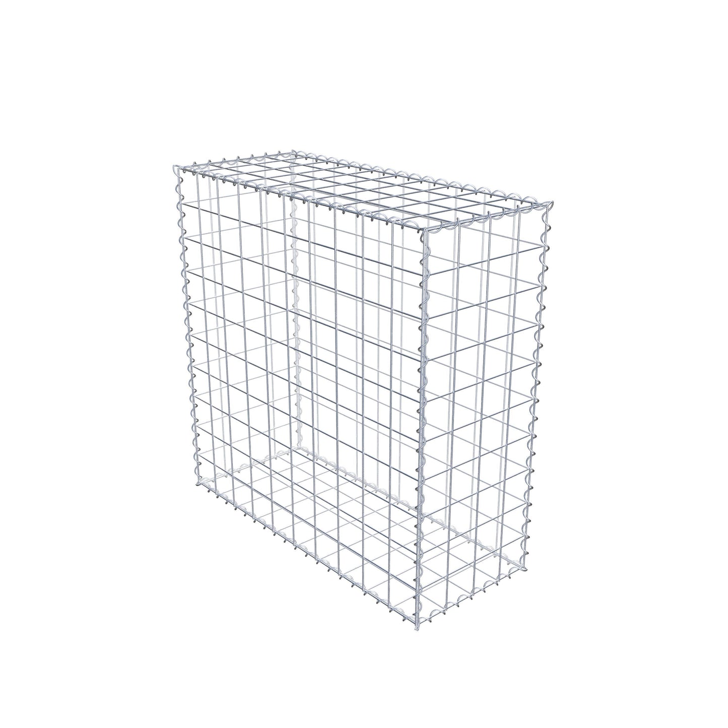 Gabião 100 cm x 100 cm x 40 cm (C x A x P), malhagem 10 cm x 10 cm, espiral