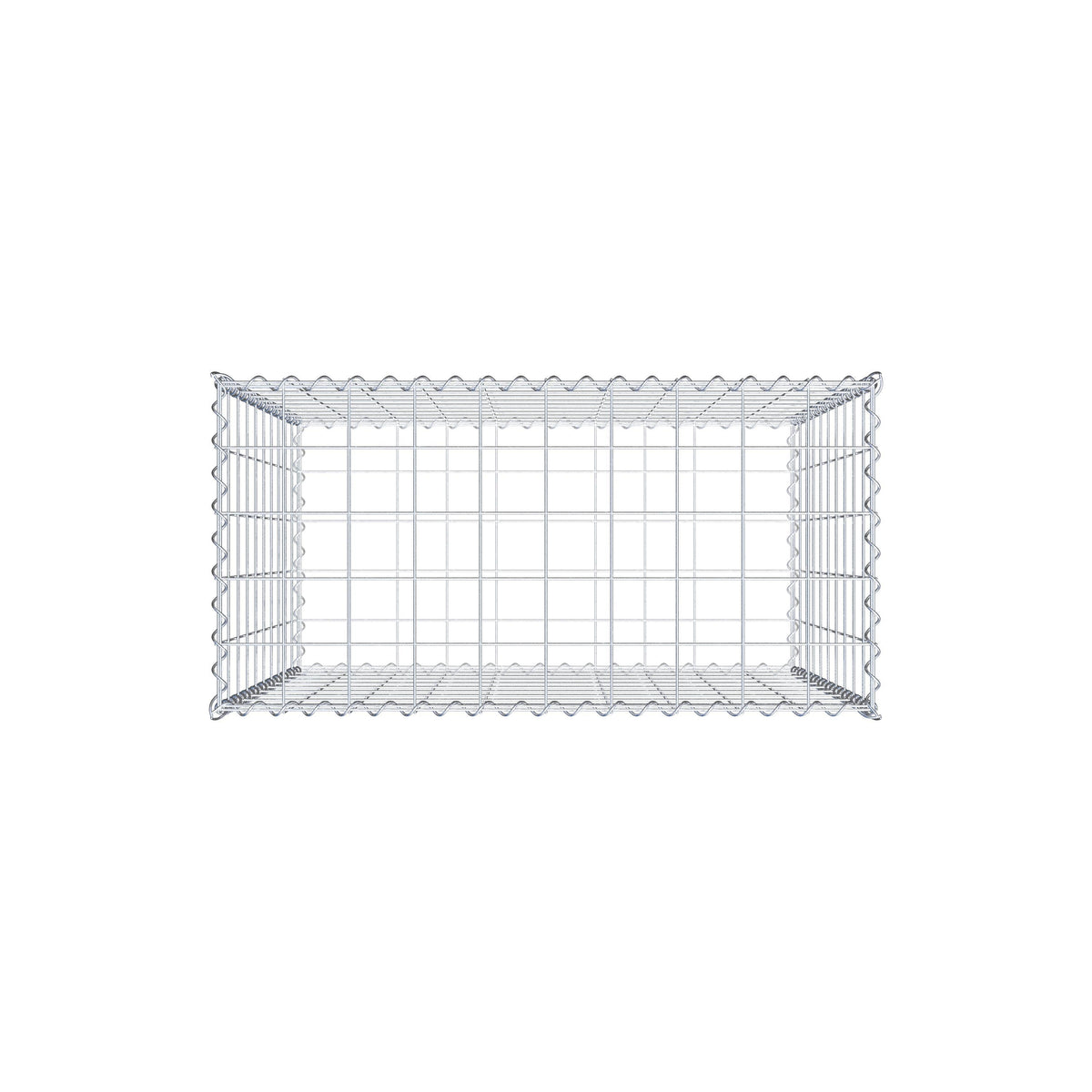 Gabião 100 cm x 100 cm x 50 cm (C x A x P), malhagem 10 cm x 10 cm, espiral