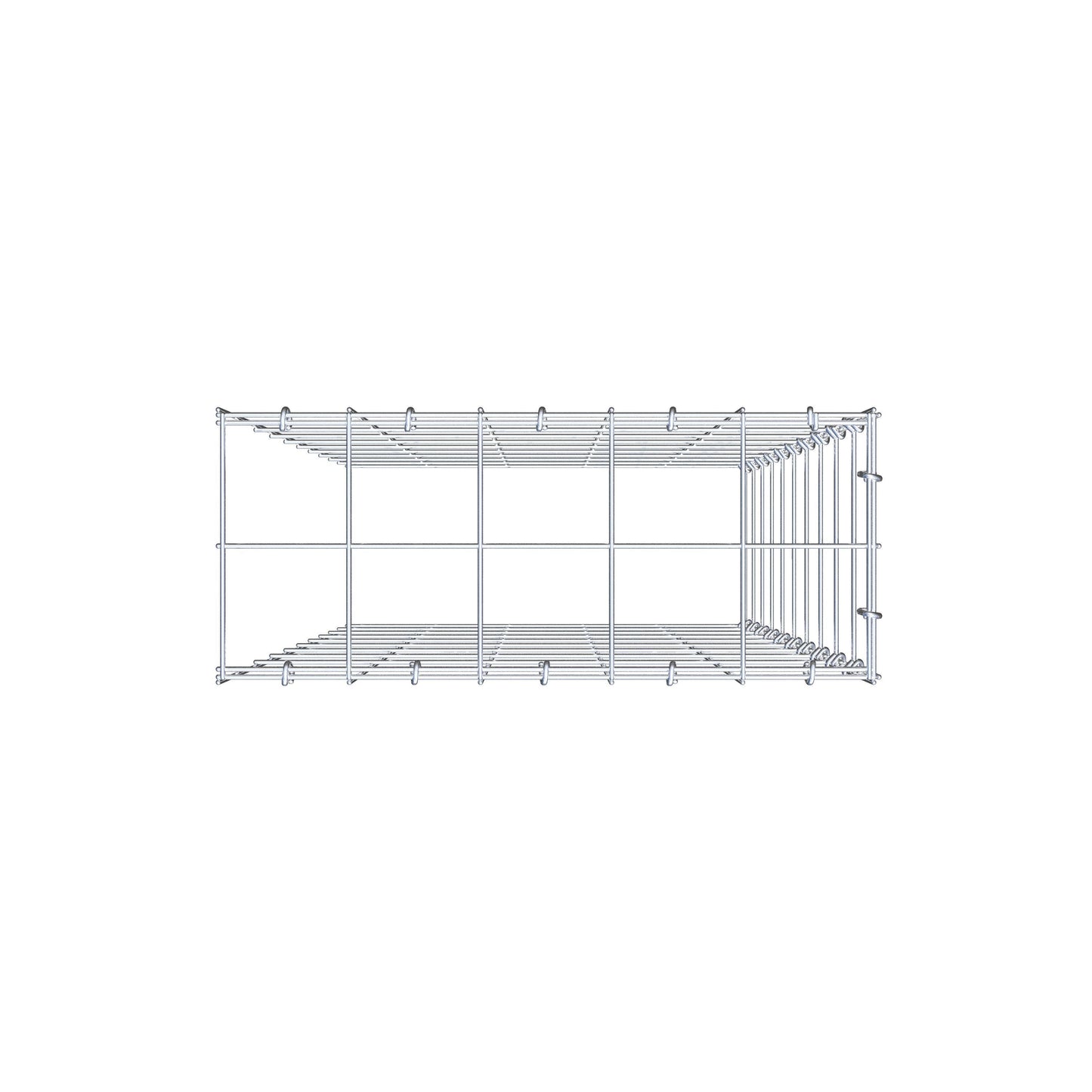 Mounted gabion type 4 100 cm x 50 cm x 20 cm (L x H x D), mesh size 10 cm x 10 cm, C-ring