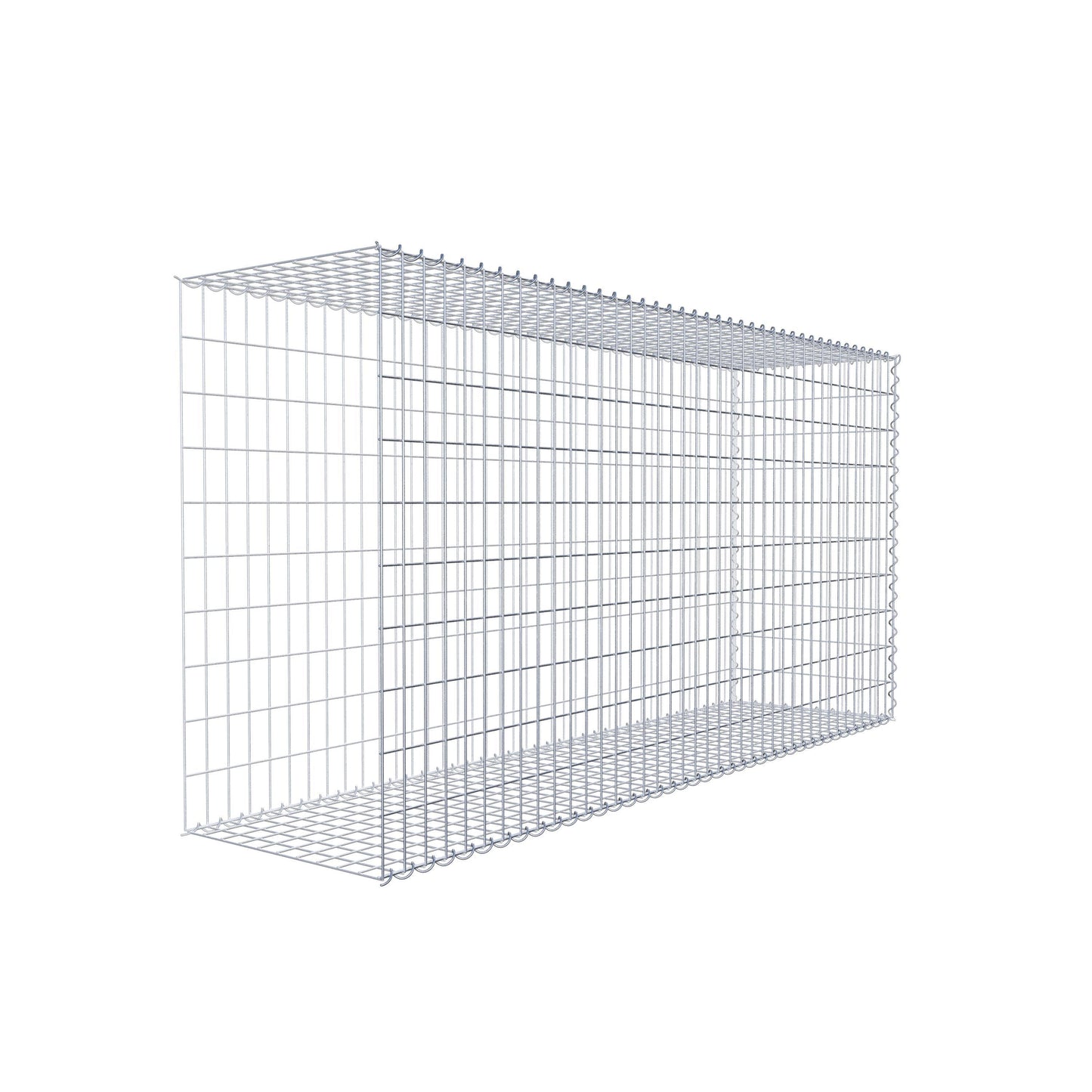 Gabion rapporté type 2 200 cm x 100 cm x 50 cm (L x H x P), mailles 5 cm x 10 cm, spirale
