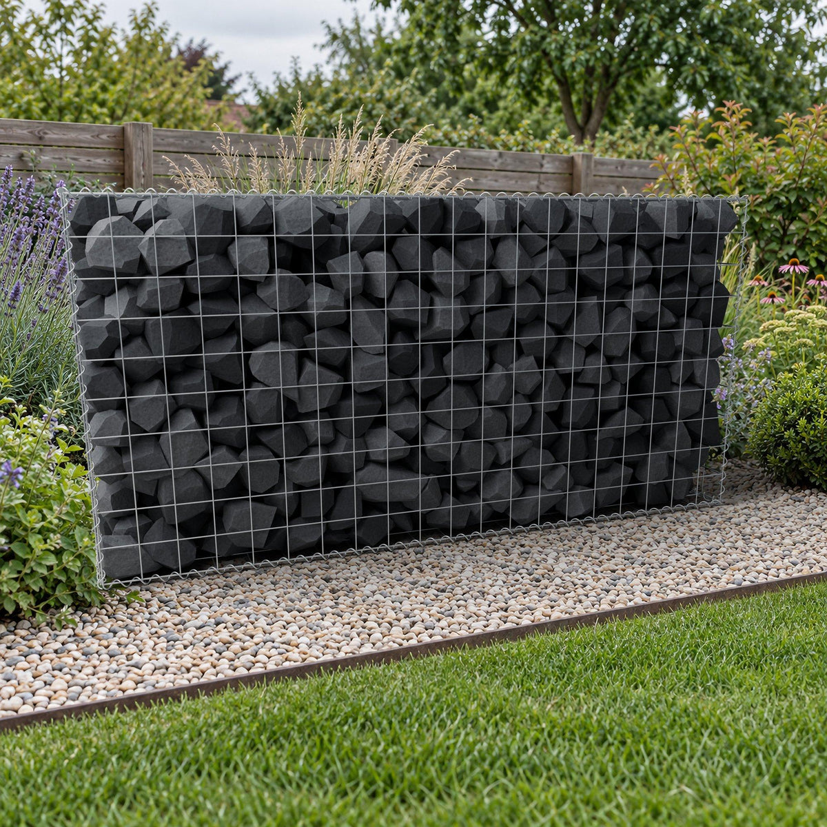 Gabion 200 cm x 100 cm x 40 cm (L x H x D), maskestørrelse 10 cm x 10 cm, spiral