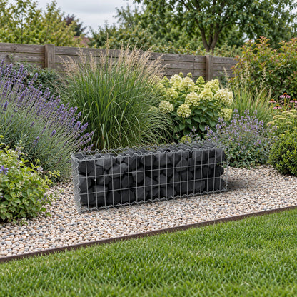 Gabione 100 cm x 30 cm x 20 cm (L x H x T), Maschenweite 5 cm x 10 cm, Spirale