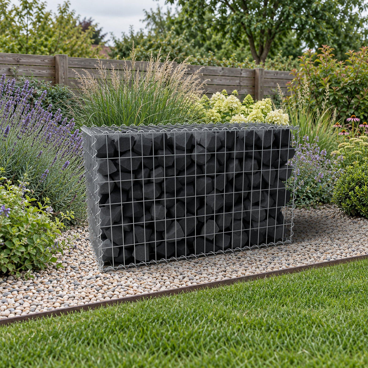 Gabione 100 cm x 60 cm x 40 cm (L x H x T), Maschenweite 5 cm x 10 cm, Spirale