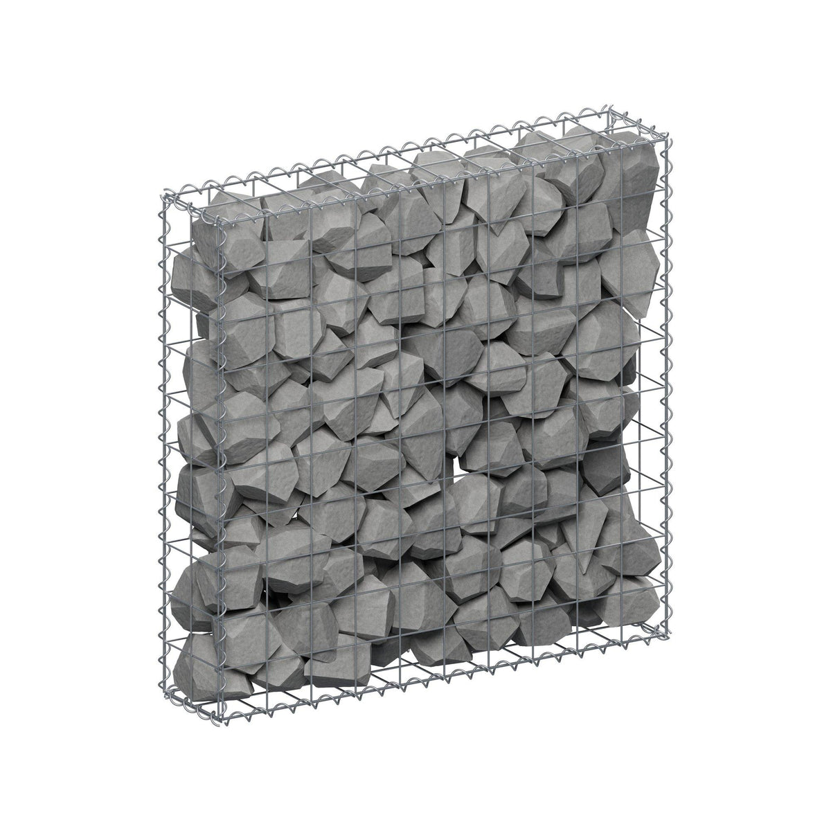 Gabion 100 cm x 100 cm x 20 cm (L x H x D), maskstorlek 10 cm x 10 cm, spiral