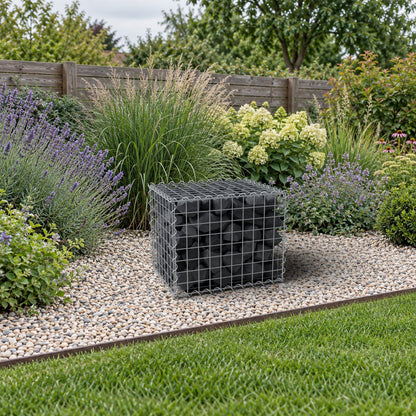 Gabion 50 cm x 40 cm x 40 cm (L x H x D), maskstorlek 5 cm x 5 cm, spiral
