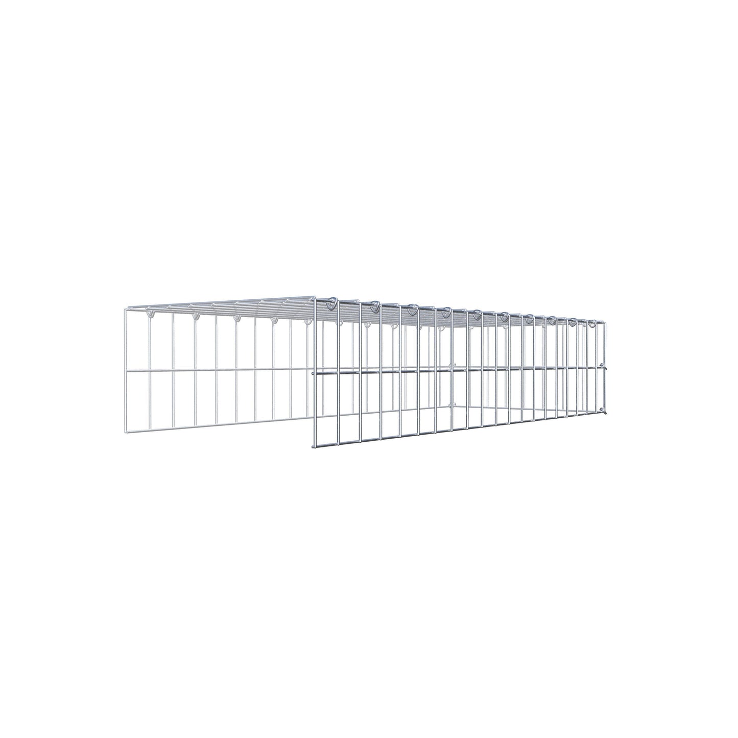 Gavión complementario de tipo 4 100 cm x 20 cm x 40 cm (largo x alto x fondo), malla 5 cm x 10 cm, anillo en C