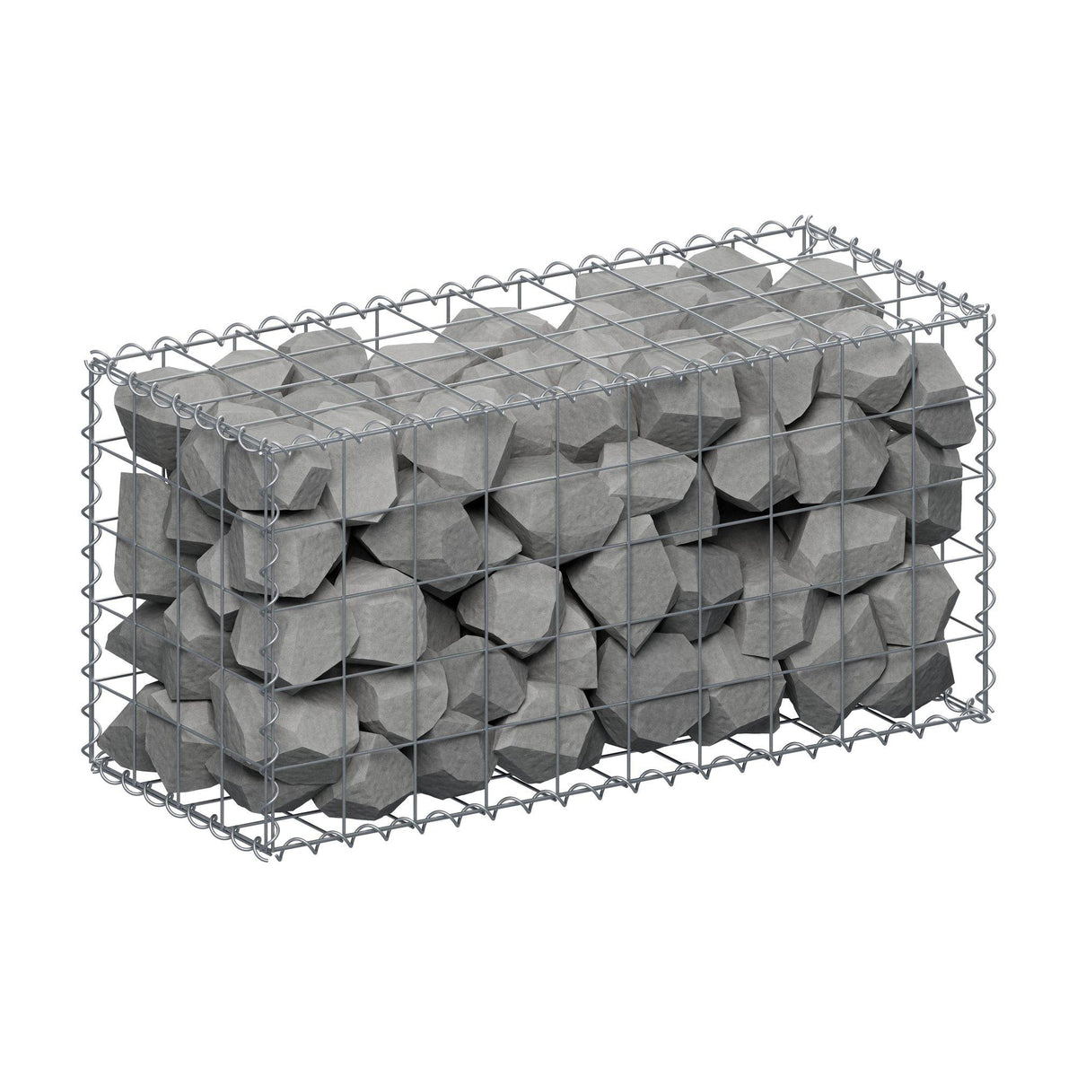 Gabion 100 cm x 50 cm x 40 cm (L x H x D), maskstorlek 10 cm x 10 cm, spiral