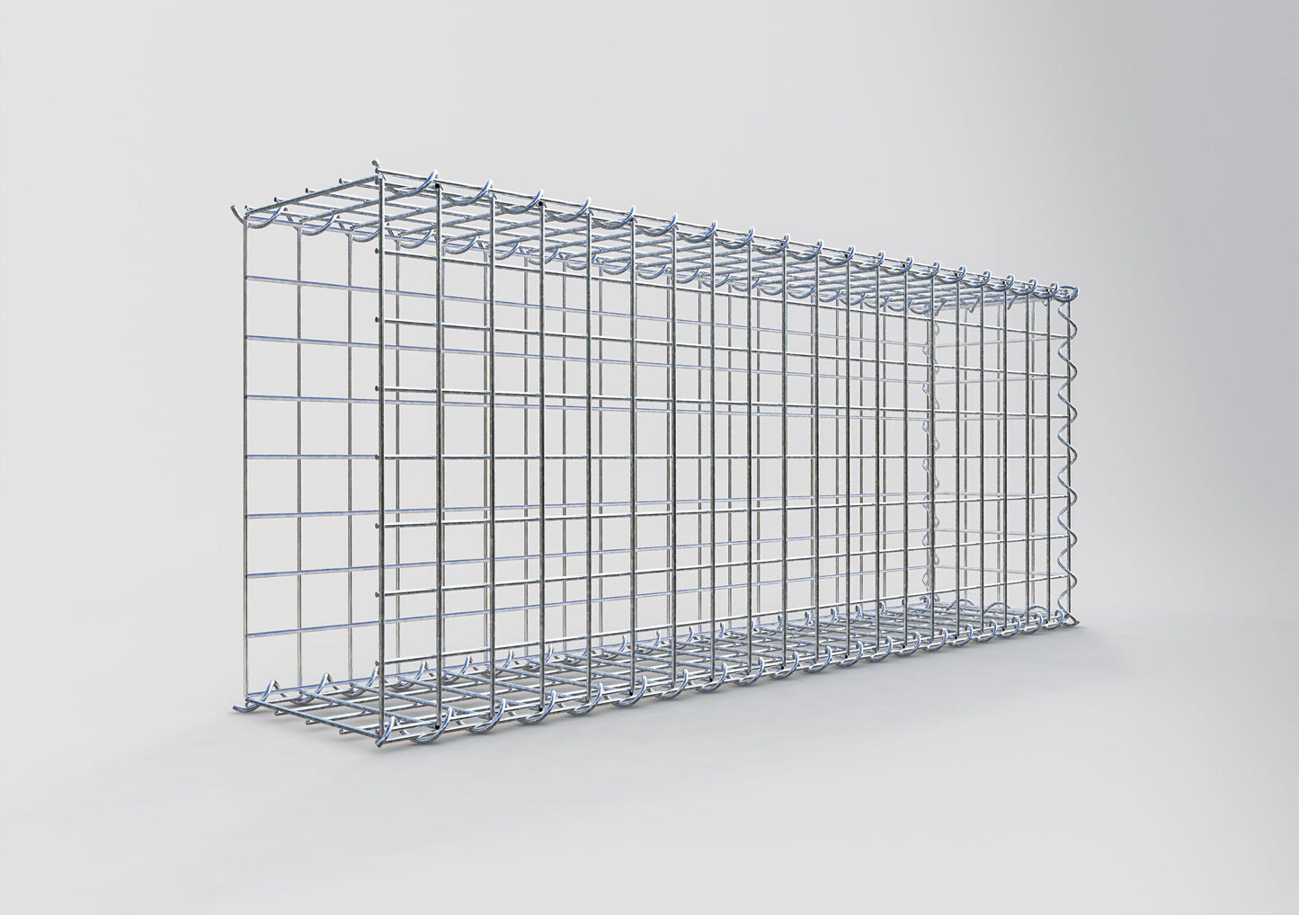 Gavión adulto tipo 2 100 cm x 40 cm x 20 cm (largo x alto x profundidad), tamaño de malla 5 cm x 5 cm, espiral