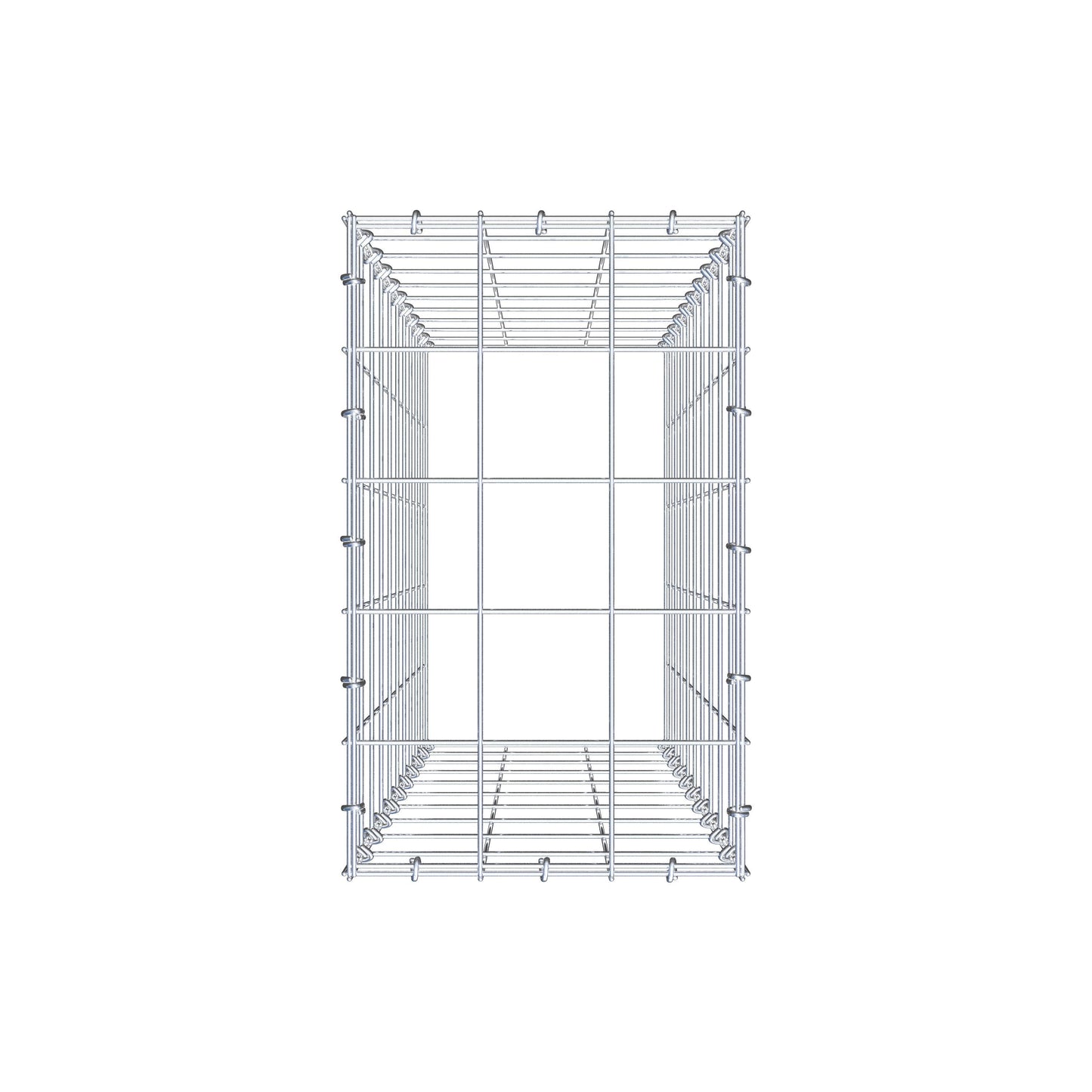 Typ 3 påbyggnadsgabion 100 cm x 30 cm x 50 cm (L x H x D), maskstorlek 10 cm x 10 cm, C-ring