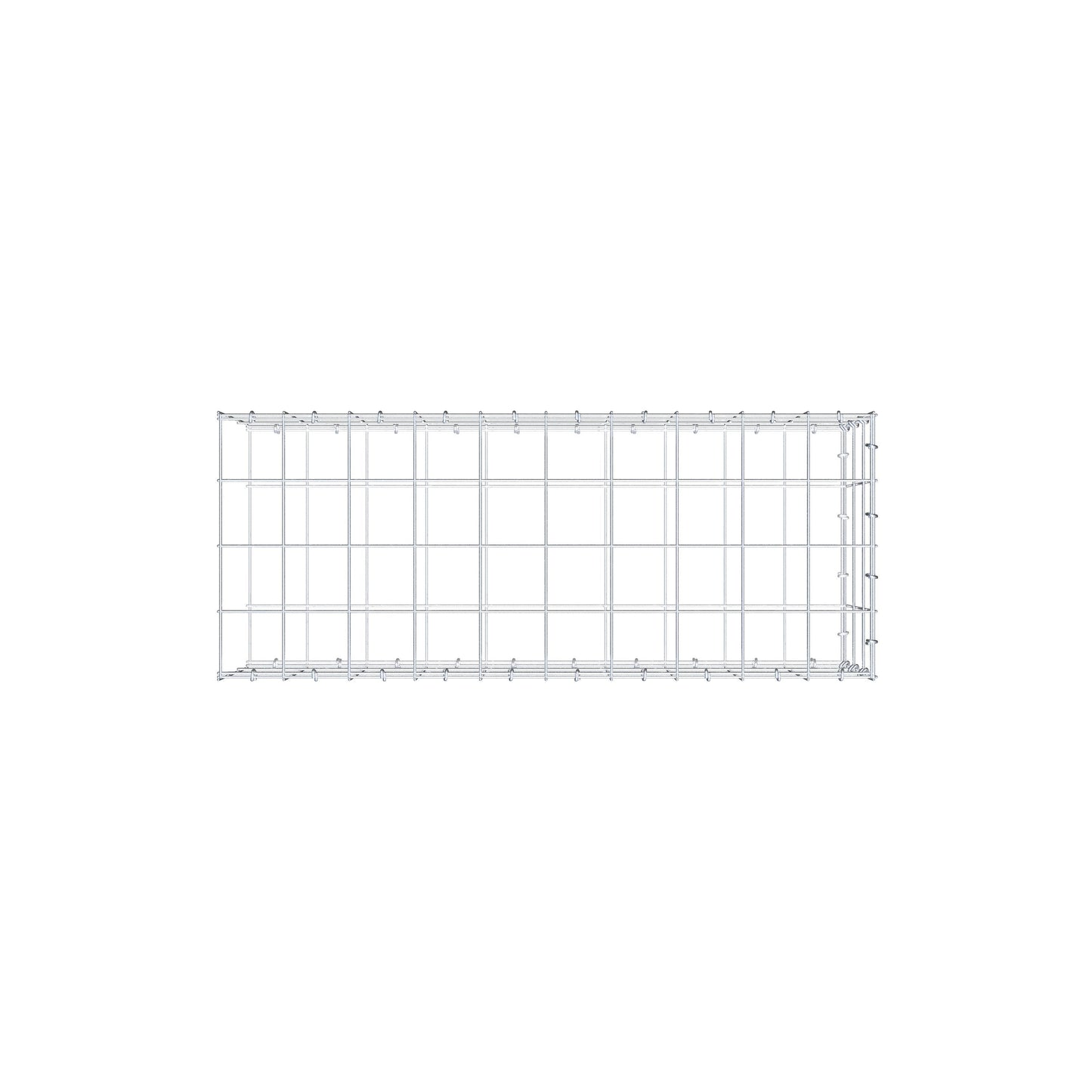 Mounted gabion type 2 100 cm x 30 cm x 40 cm (L x H x D), mesh size 10 cm x 10 cm, C-ring