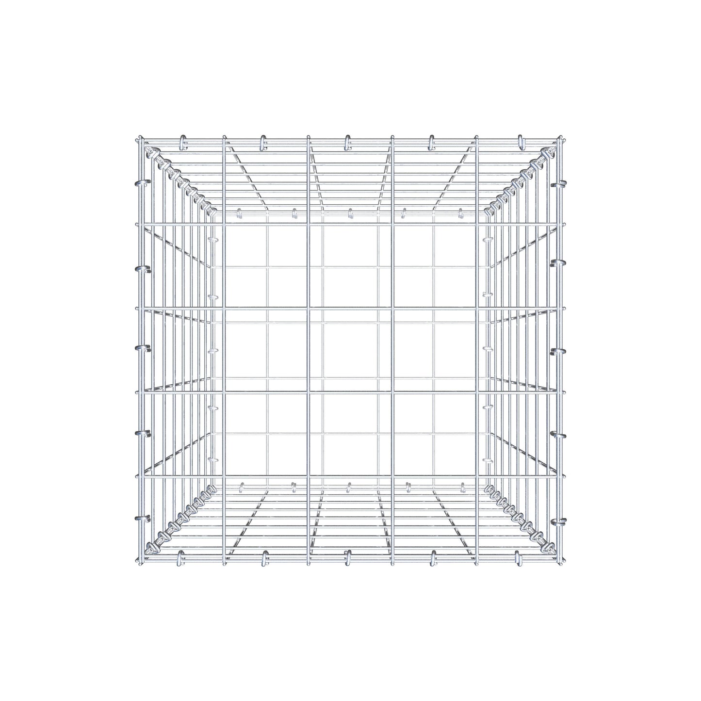 Gabion 80 cm x 50 cm x 50 cm (L x H x P), mailles 10 cm x 10 cm, anneau en C
