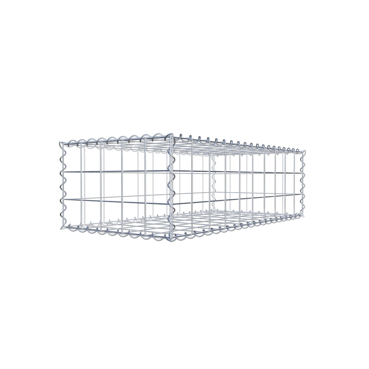 Gabbione 100 cm x 30 cm x 50 cm (L x H x P), maglia 10 cm x 10 cm, spirale