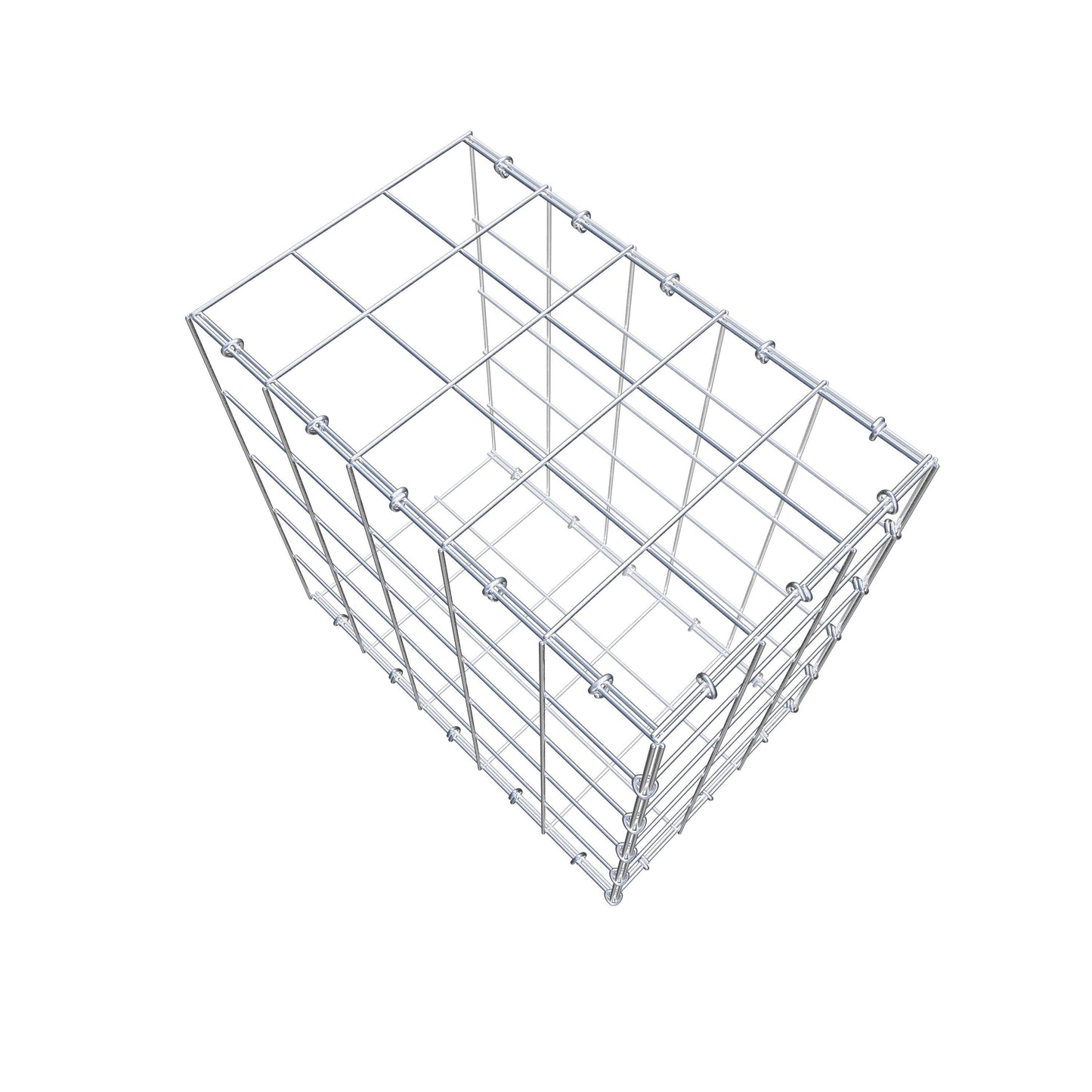 Fästbar gabion typ 2 50 cm x 50 cm x 30 cm (L x H x D), maskstorlek 10 cm x 10 cm, C-ring