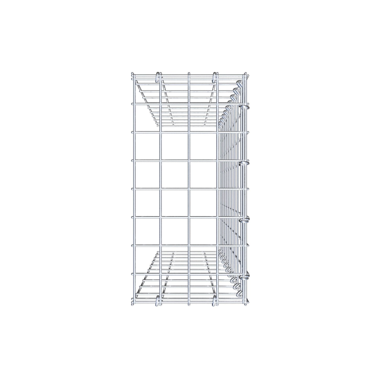 Gavión complementario de tipo 4 100 cm x 20 cm x 40 cm (largo x alto x fondo), malla 5 cm x 10 cm, anillo en C